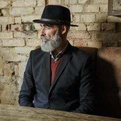 Fawler Chapeau Fédora Flavio Moda Noir à Bord Plat -Bagues Magasin 17980 2