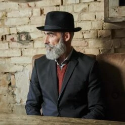 Fawler Chapeau Fédore Filippo Moda Noir à Bords Bruts -Bagues Magasin 17988 2