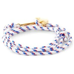 Tailor Toki Bracelet L'ancre Dorée à Cordon Blanc, Rouge Et Bleu 7 Tailor Toki Bracelet L'ancre Dorée à Cordon Blanc, Rouge Et Bleu -Bagues Magasin 18 1 4 2 65