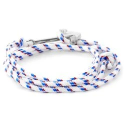Tailor Toki Le Marin - Bracelet Blanc, Bleu Et Rouge à Pendentif Argenté -Bagues Magasin 18 1 4 2 67 1
