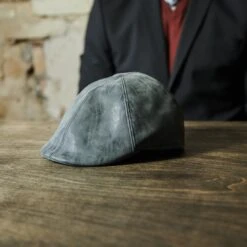 Fawler Casquette Plate Moda Maximo Grise En Cuir Végan -Bagues Magasin 18012