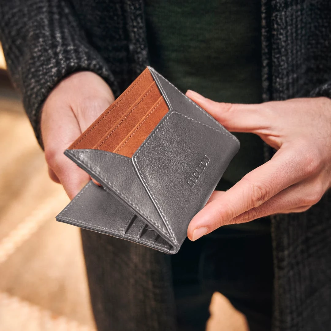 Lucleon Porte-cartes En Cuir Gris Et Brun Havane Anti-RFID Loren 4 Lucleon Porte-cartes En Cuir Gris Et Brun Havane Anti-RFID Loren – Image 2