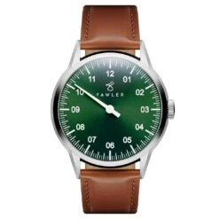 Fawler Paz | Montre Habillée Verte à Une Seule Aiguille En Acier Inoxydable