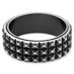 Lucleon Bague En Acier Noir Vintage Pearce Pyramis -Bagues Magasin 2 2.706555a780af48050ecad09918841362 8