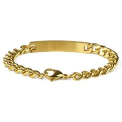 Fort Tempus Gourmette Dorée à Graver - Maillons En Acier Inoxydable De 7 Mm 6 Fort Tempus Gourmette Dorée à Graver - Maillons En Acier Inoxydable De 7 Mm -Bagues Magasin 2 2 476