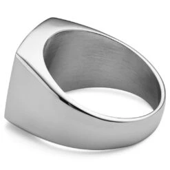 Lucleon Chevalière Leigh Gravel En Acier Argenté -Bagues Magasin 2 2 copy 56