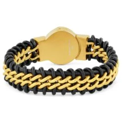 Fort Tempus Bracelet En Cuir Et En Acier à Tête De Lion -Bagues Magasin 20 1 155