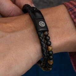 Lucleon Bracelet En Cuir Et En Perles Oeil De Tigre Jaunes Icon 13 Lucleon Bracelet En Cuir Et En Perles Oeil De Tigre Jaunes Icon -Bagues Magasin 20308best 1