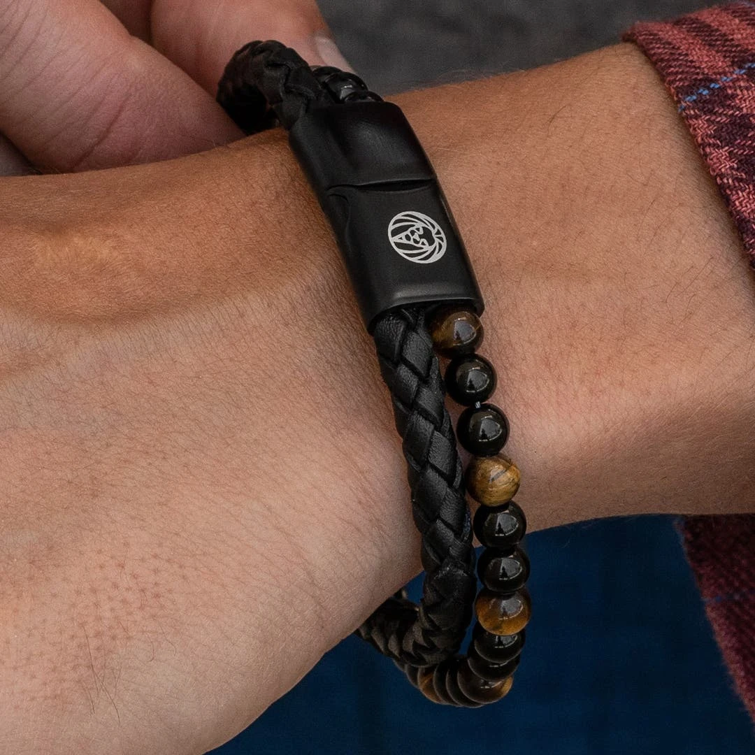 Lucleon Bracelet En Cuir Et En Perles Oeil De Tigre Jaunes Icon 8 Lucleon Bracelet En Cuir Et En Perles Oeil De Tigre Jaunes Icon – Image 6