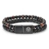 Lucleon Bracelet Icon En Cuir Et Perles œil De Tigre Rouge -Bagues Magasin 20315