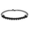 Lucleon Aspero | Bracelet En Perles D'onyx Et Crânes Gris 10 Mm -Bagues Magasin 21 1asper