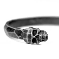 Moody Mason Bracelet Manchette Jax Tête De Mort En Acier Gris -Bagues Magasin 21458 3