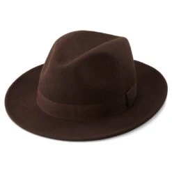 Fawler Chapeau Fedora Fido Alessandria En Laine Brune