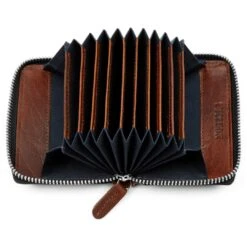 Lucleon Porte-cartes Accordéon Montreal En Cuir Havane RFID -Bagues Magasin 23 3 68