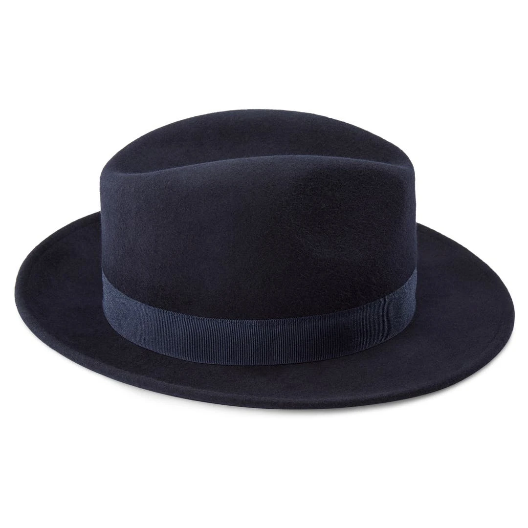 Fawler Chapeau Fedora Fido Alessandria En Laine Bleue 5 Fawler Chapeau Fedora Fido Alessandria En Laine Bleue – Image 3