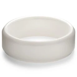 Lucleon Ferrum | Anneau Blanc En Céramique Brossée à Bords Biseautés Polis - 8 Mm 11 Lucleon Ferrum | Anneau Blanc En Céramique Brossée à Bords Biseautés Polis - 8 Mm -Bagues Magasin 25 22holivud