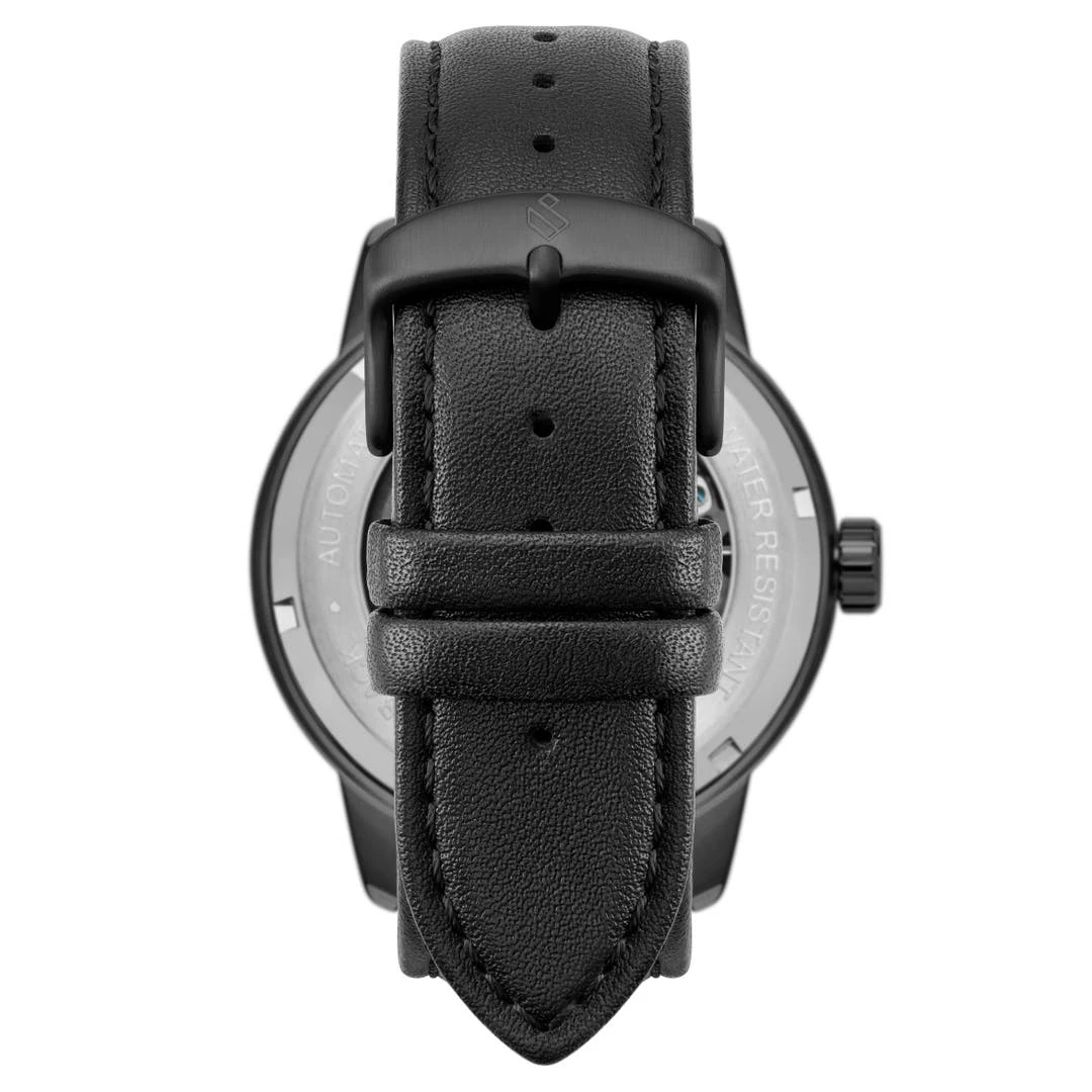 Seizmont Dante II | Montre Squelette En Acier Inoxydable Noir Avec Bracelet En Cuir 6 Seizmont Dante II | Montre Squelette En Acier Inoxydable Noir Avec Bracelet En Cuir – Image 4