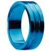 Lucleon Ferrum | Anneau Bleu à Double Rainure En Acier Inoxydable Brossé Et Poli - 8 Mm 1 Lucleon Ferrum | Anneau Bleu à Double Rainure En Acier Inoxydable Brossé Et Poli - 8 Mm -Bagues Magasin 29 12holivud