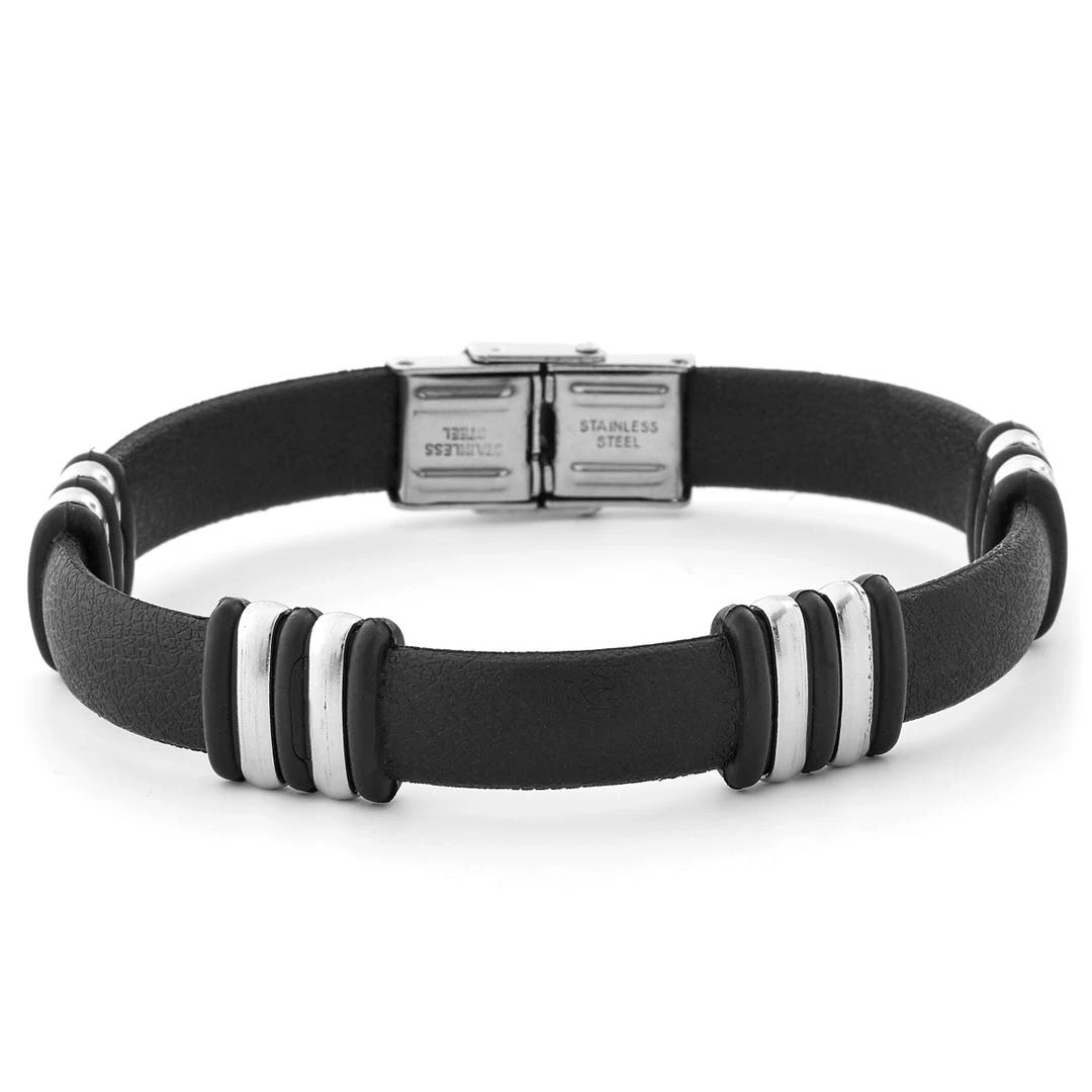 Fort Tempus Bracelet Casual En Acier Et Caoutchouc 3 Fort Tempus Bracelet Casual En Acier Et Caoutchouc