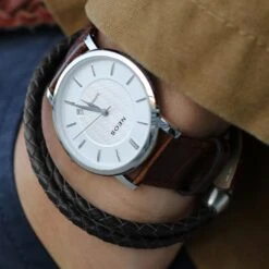 Lucleon Bracelet Bolo En Cuir Noir Tressé -Bagues Magasin 2 17 9