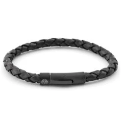 Lucleon Bracelet En Cuir Noir Black & Black