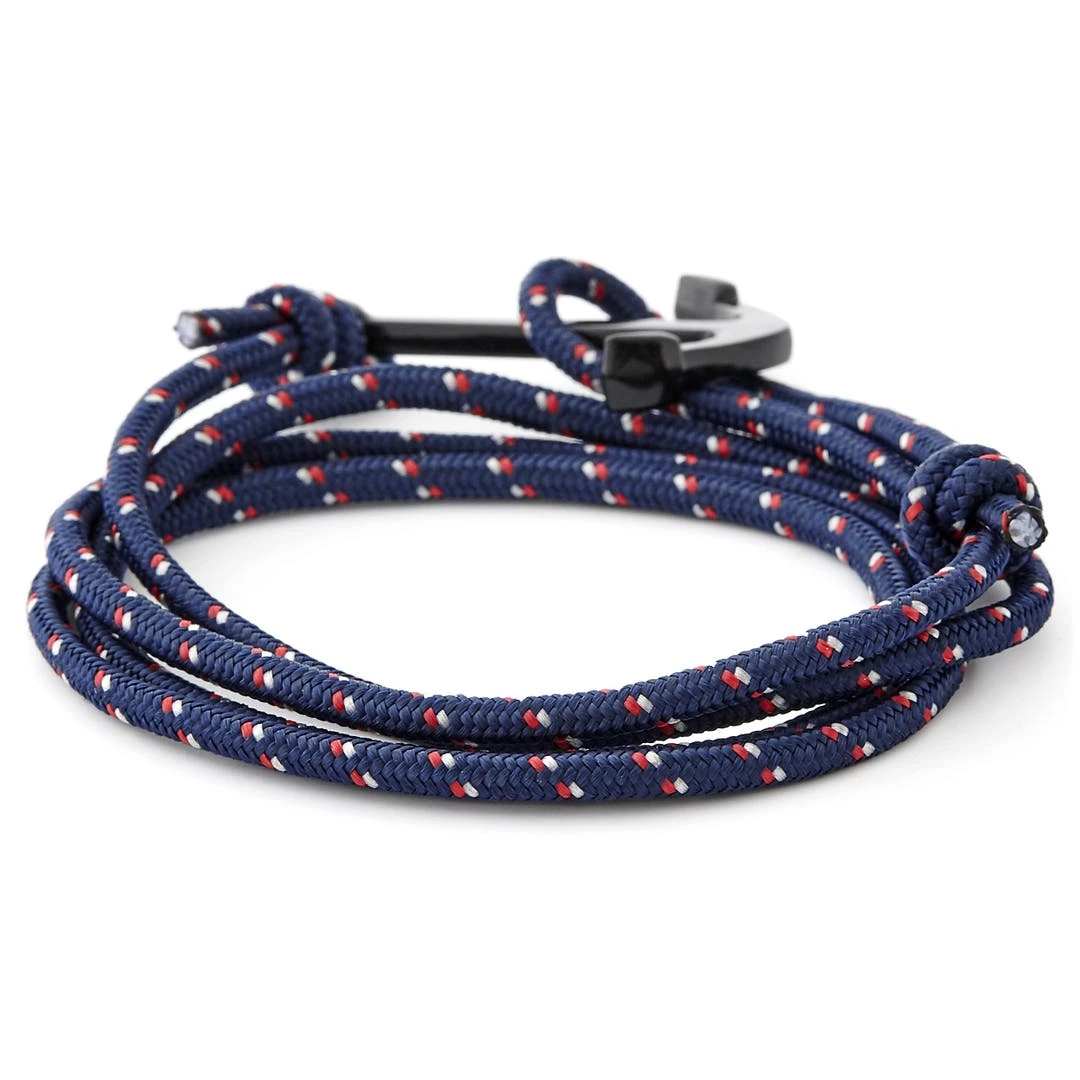 Tailor Toki Bracelet L'ancre Noir à Cordon Bleu Marine 5 Tailor Toki Bracelet L'ancre Noir à Cordon Bleu Marine – Image 3