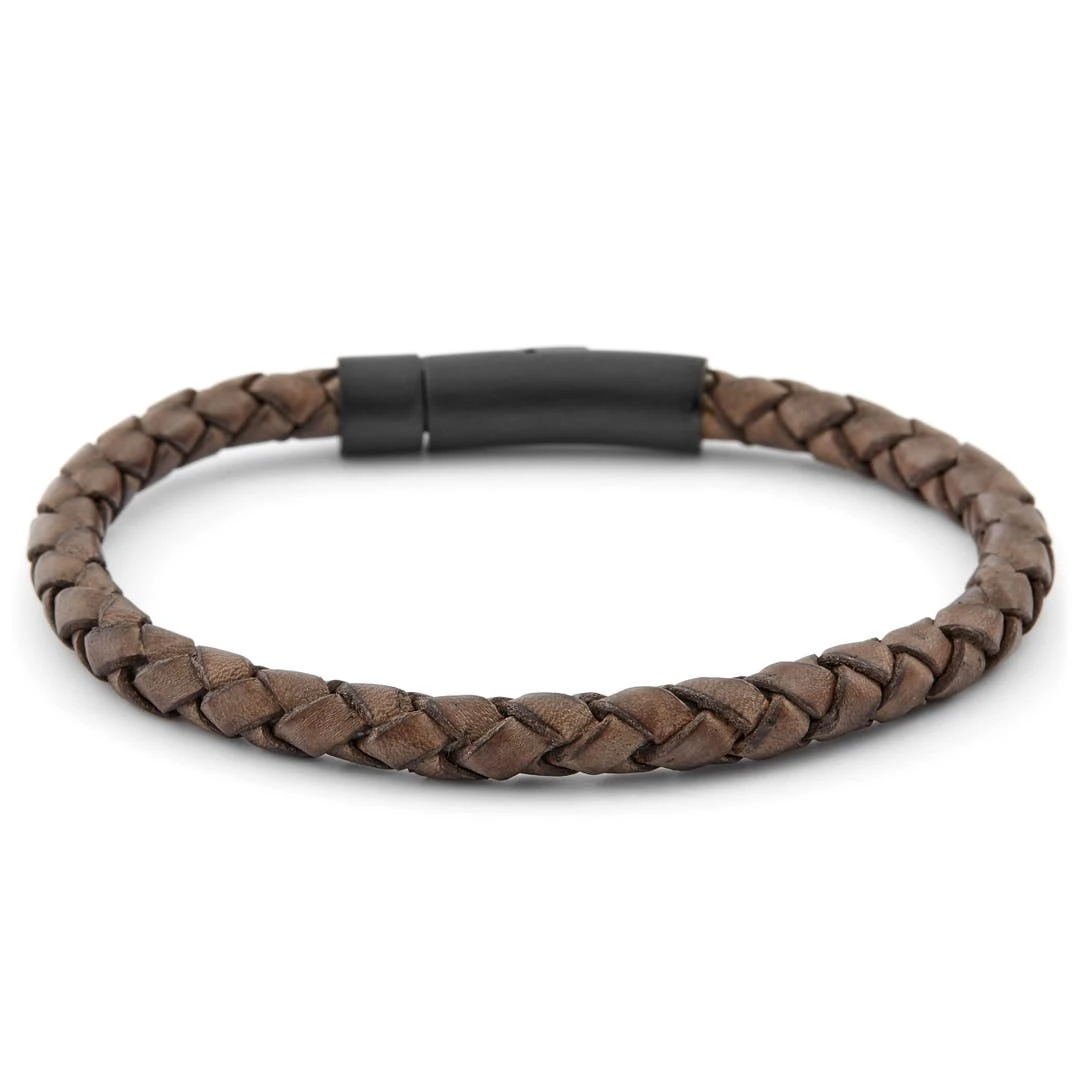 Lucleon Bracelet En Cuir Marron Et Noir 5 Lucleon Bracelet En Cuir Marron Et Noir – Image 3