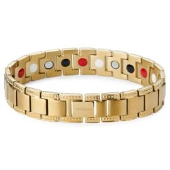 Lucleon Bracelet Magnétique En Titane Doré -Bagues Magasin 3 1mag
