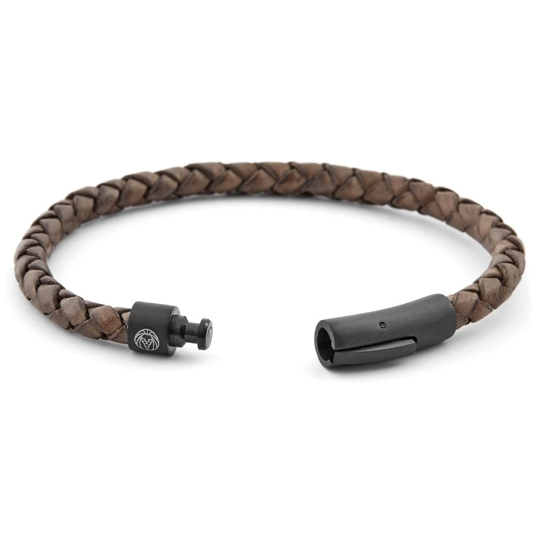 Lucleon Bracelet En Cuir Marron Et Noir 4 Lucleon Bracelet En Cuir Marron Et Noir – Image 2
