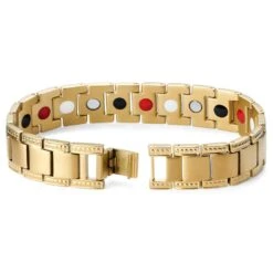 Lucleon Bracelet Magnétique En Titane Doré -Bagues Magasin 3 3mag
