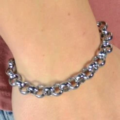 Fort Tempus Bracelet En Acier à Maillons Larges -Bagues Magasin 30 large rings steel bracelet cropped