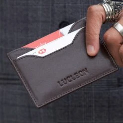 Lucleon Porte-cartes RFID Bruce Marron -Bagues Magasin 3591 cardholder img 0681 1
