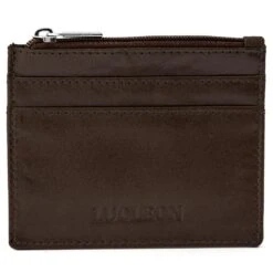 Lucleon Porte-cartes Multi Zip Marron Avec Protection RFID
