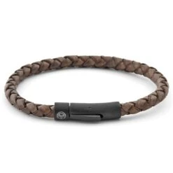 Lucleon Bracelet En Cuir Marron Et Noir