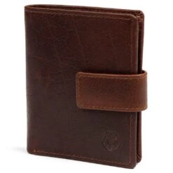 Lucleon Portefeuille Montreal Compact En Cuir Marron Foncé RFID