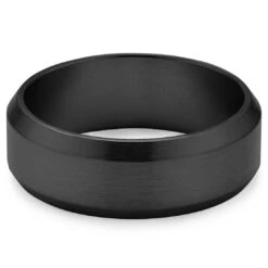 Lucleon Ferrum | Anneau à Bords Biseautés En Acier Inoxydable Noir Brossé - 8 Mm 11 Lucleon Ferrum | Anneau à Bords Biseautés En Acier Inoxydable Noir Brossé - 8 Mm -Bagues Magasin 4 2holivud