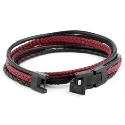 Lucleon Bracelet Roy En Cuir Noir Et Rouge 13 Lucleon Bracelet Roy En Cuir Noir Et Rouge -Bagues Magasin 4 3 196