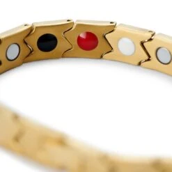 Lucleon Bracelet Magnétique Asymétrique En Titane Doré -Bagues Magasin 4 4mag