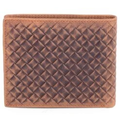 Collin Rowe Portefeuille Havane à Surface Tramée -Bagues Magasin 4 5 88