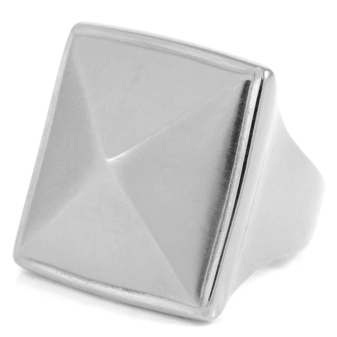 SteelCZ Chevalière Carrée En Acier 3 SteelCZ Chevalière Carrée En Acier