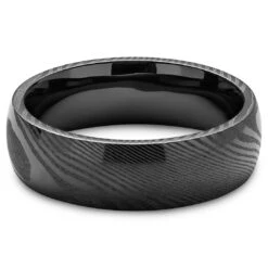 Lucleon Fortis | Anneau En Acier Damas Couleur Noir & Gunmetal - 7 Mm -Bagues Magasin 5 1.410e455151e17473d02eea8616565be1 8