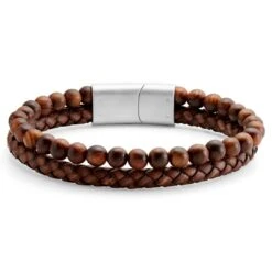 Lucleon Bracelet Icon En Perles De Bois Et Cuir Vintage -Bagues Magasin 5 2.f02925fe669caeb869efd202867dca29 3