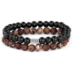 Lucleon Bracelet Miro En Agate Brune Et Bois Noir 10 Lucleon Bracelet Miro En Agate Brune Et Bois Noir -Bagues Magasin 5 2 303