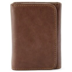 Collin Rowe Portefeuille En Cuir RFID Trois Volets Marron -Bagues Magasin 5 3 139