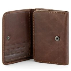 Collin Rowe Portefeuille En Cuir RFID Trois Volets Marron -Bagues Magasin 5 5 56