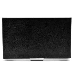 Fort Tempus Porte-cartes De Crédit Métal Et Cuir Noir -Bagues Magasin 54 2 6