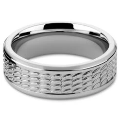 Lucleon Hyperan | Anneau Argenté En Titane Avec Motif Ovale - 8 Mm -Bagues Magasin 6 2 hiperr