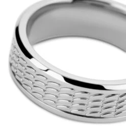 Lucleon Hyperan | Anneau Argenté En Titane Avec Motif Ovale - 8 Mm -Bagues Magasin 6 3 hiperr