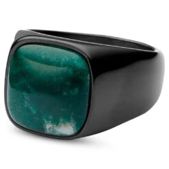 Lucleon Bague Len Gravel Couleur Gunmetal Avec Pierre D'agate Mousse -Bagues Magasin 7 1.c4c22b74905d8de90929ced56beebf36 8