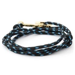 Tailor Toki Bracelet L'hamecon Doré à Cordon Noir, Blanc Et Bleu -Bagues Magasin 7 1 173